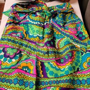 VTG Peck to Peck 5th Ave. NY Psychedelic Paisley Maxi Skirt Hippie Boho Festival